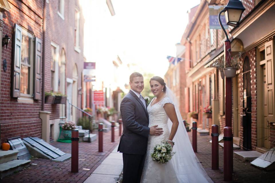 The bride and groom