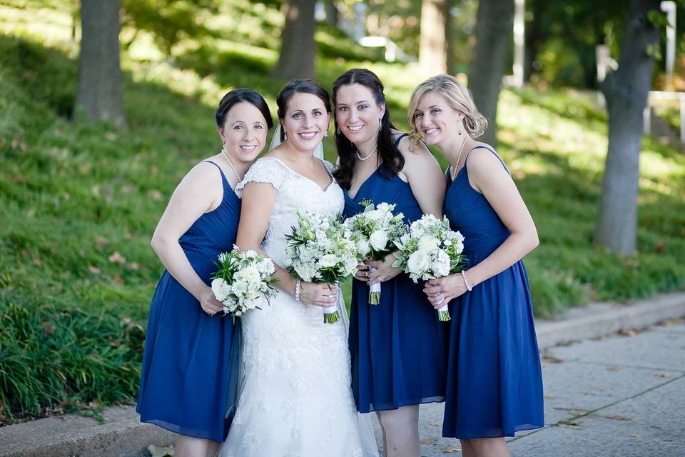 The bride and bridesmaids