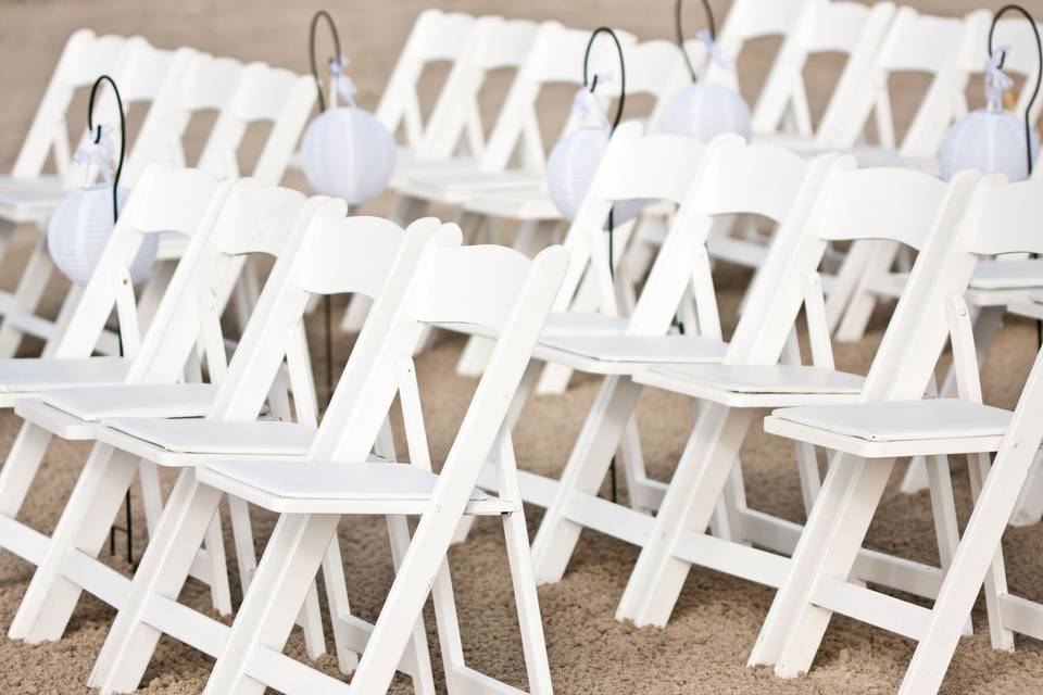 Outdoor wedding setup