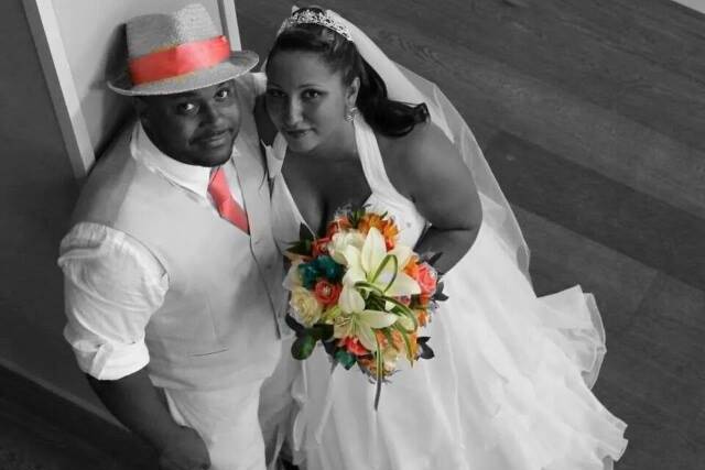 The bride and groom