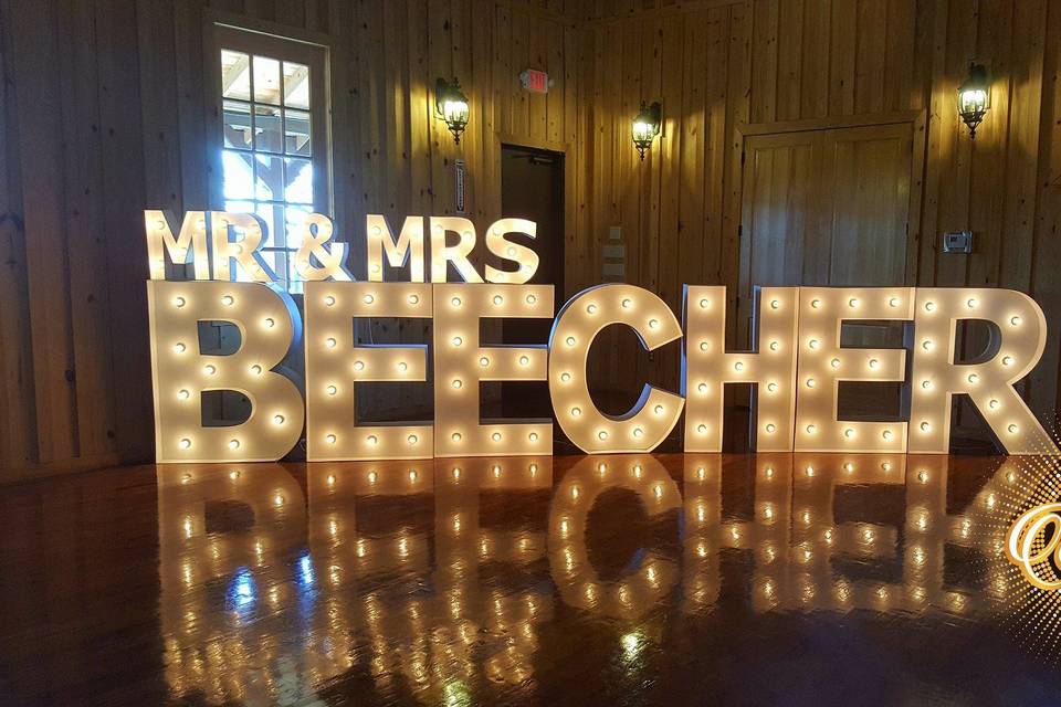 4ft tall letters with 18inches Mr & Mrs topper