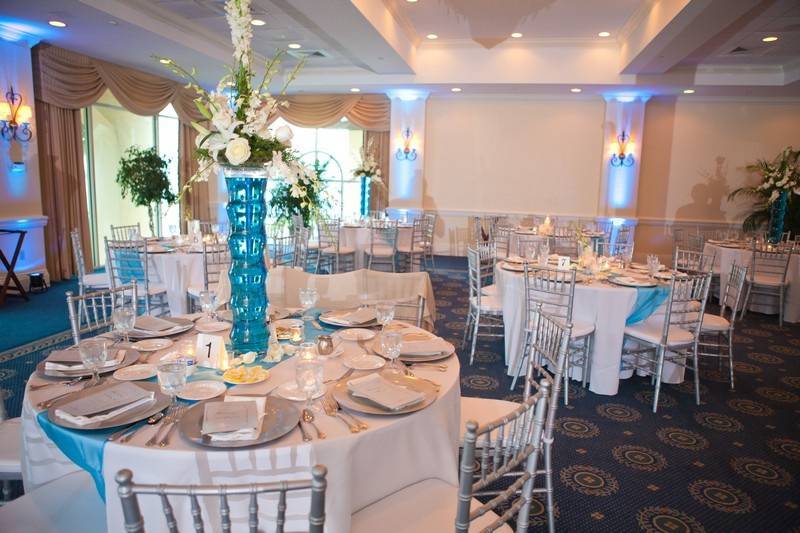 Table setup with centerpiece