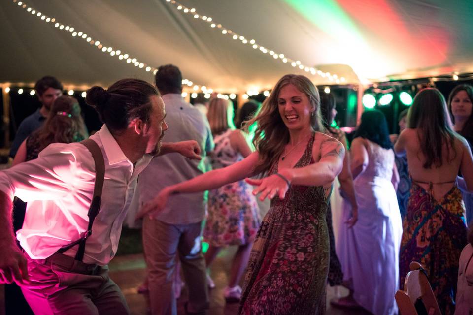 Chris and Kim's Falmouth Maine Wedding - Brother of the bride breakin' it down on the dance floor