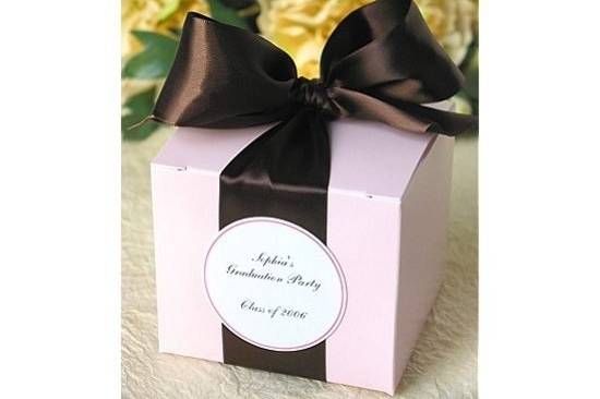 3.5x3.5x3 gift box + satin ribbon wrap + gift tag DIY KIT