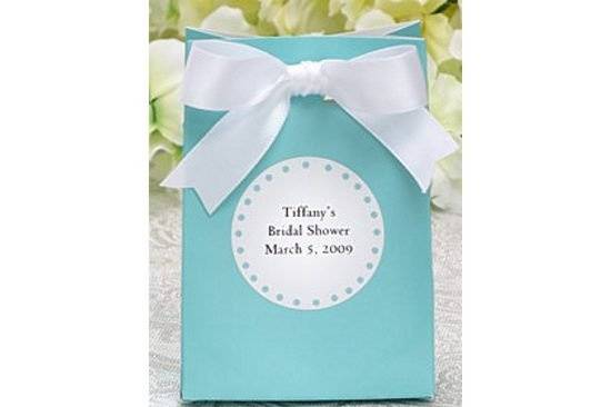 Sak Favor Bag with Ribbon Bow and Personalized Label - DIY Favor Kit - available in many different color combinations