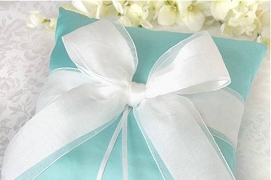 Aqua Blue Ring Bearer Pillow 8x8