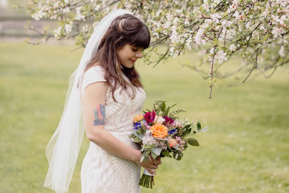 Bridal portrait at Shady Acres