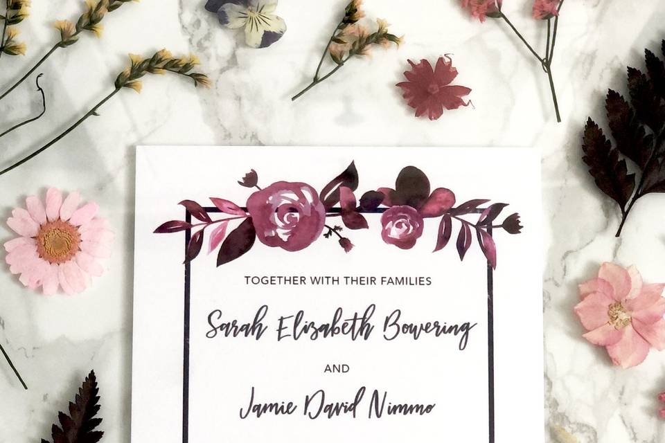 Sarah + Jamie Invitation