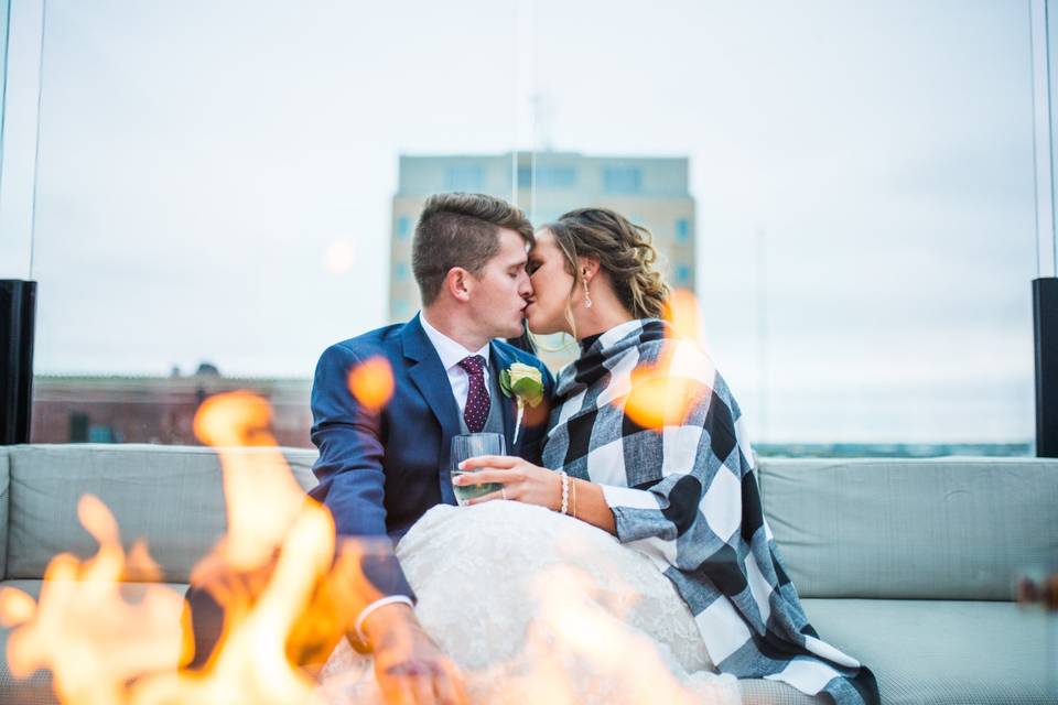 Rooftop kiss