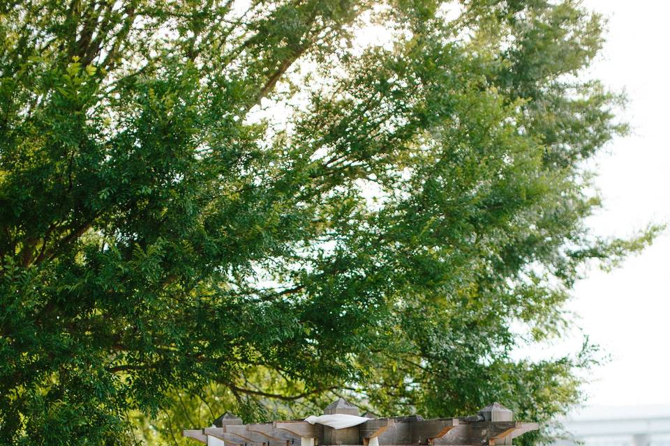 Rustic wedding arbor