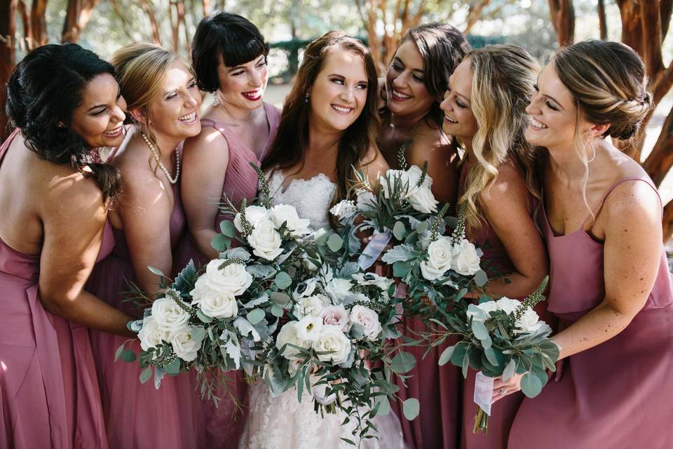 Bride with her ladies