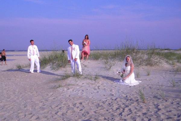 Fort Macon wedding with reception at The History Place, Morehead City, NC