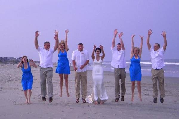 This couple came to Corolla, NC from Pennsylvania to tie the knot - what a fun group.
