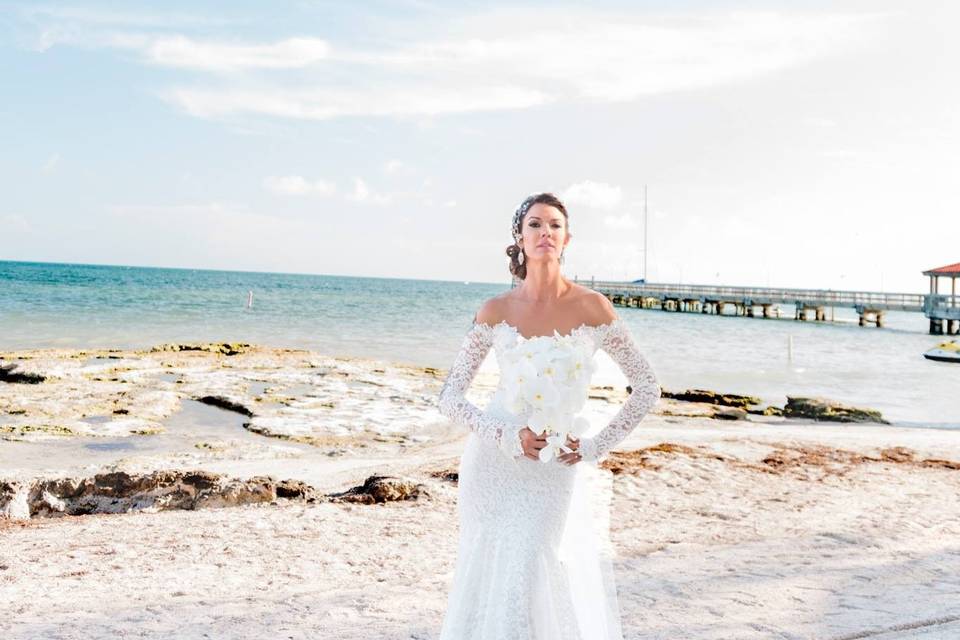 Bride at the beach