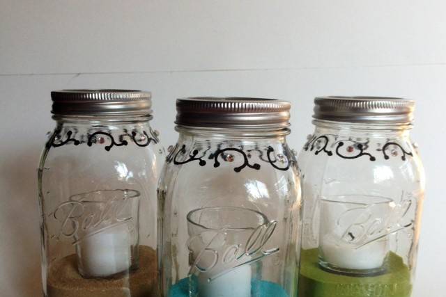Mason Jar Candle Holders in Custom Colors