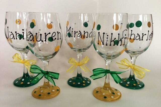 Hand Painted Wine Glasses in Custom Colors