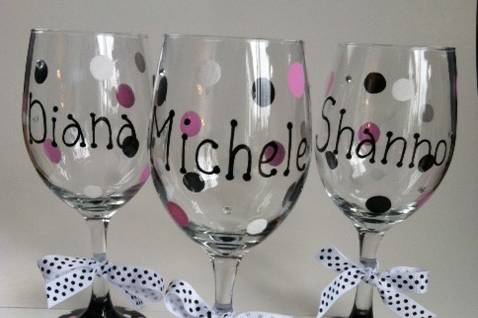 Hand Painted Wine Glasses in Custom Colors