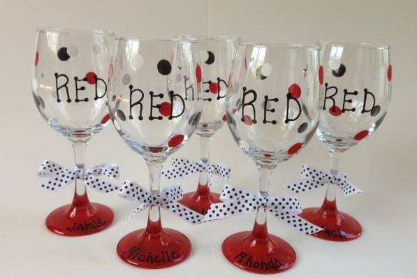 Hand Painted Wine Glasses in Custom Colors