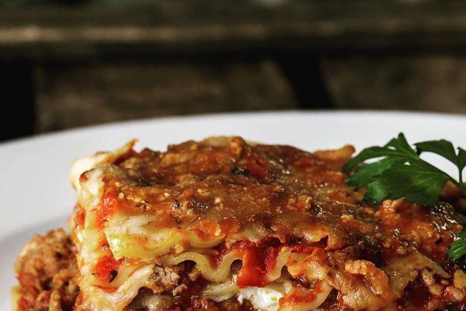 Layers of our Signature Meat Sauce topped with our house made ricotta and fresh mozzarella equals our Signature Meat Lasagna!