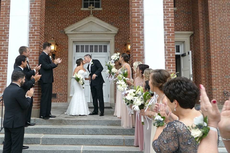 On the steps