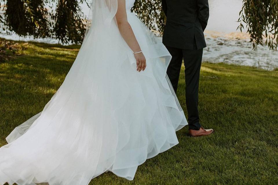 Bride and groom first look