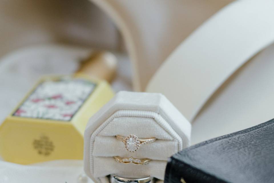 Rings flat lay detail