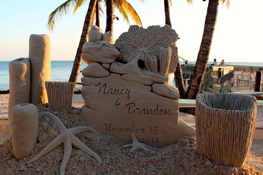 'Life is a Journey' proposal/wedding sand sculpture