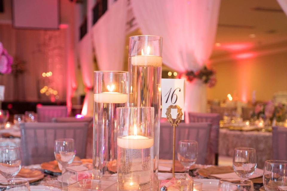 Table setting and candle lights