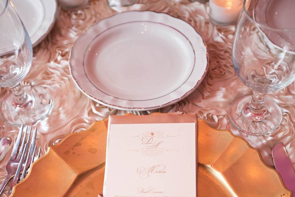 Table setting and menu card