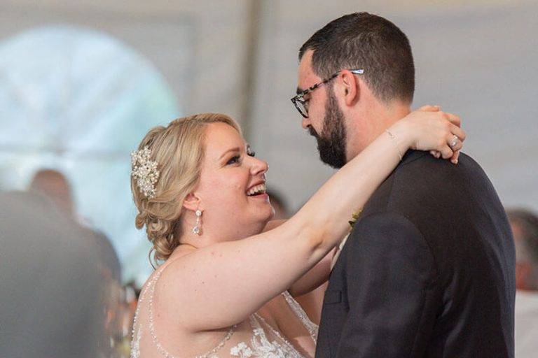 Smiling Bride and Groom