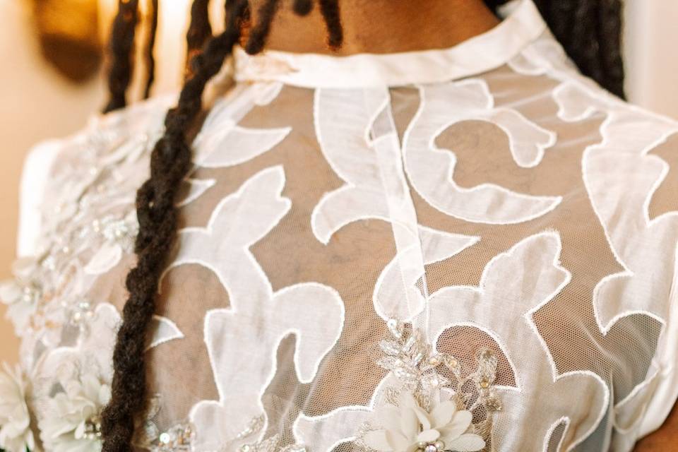 Eve: sheer with green flowers
