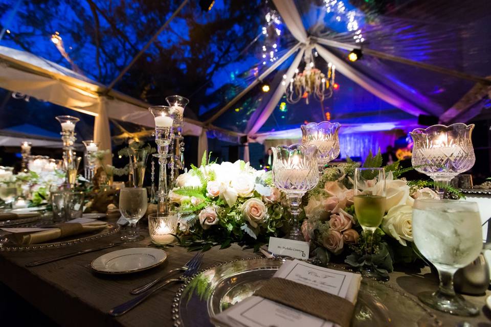 Decor with clear tent