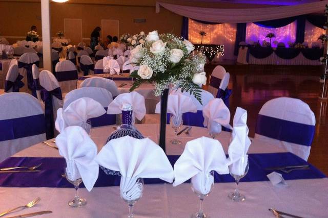 Table setup with centerpiece