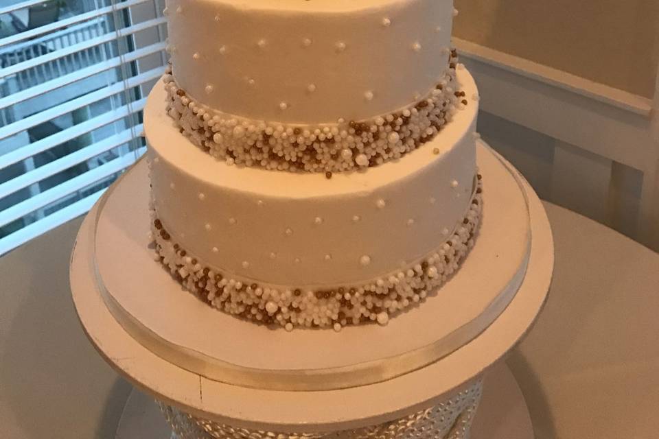 White dotted cake