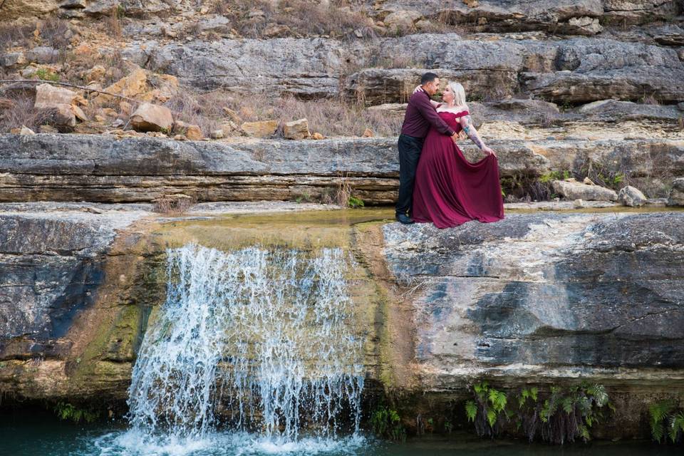 Engagement at the waterfall