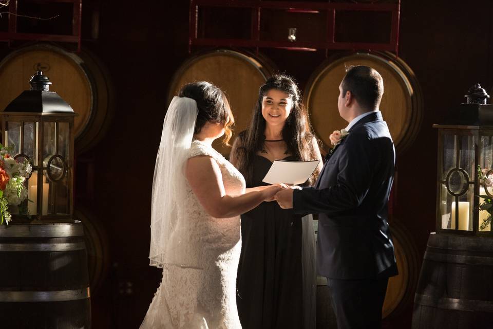 Looking at the officiant | Photo by Galen Ducey Photography