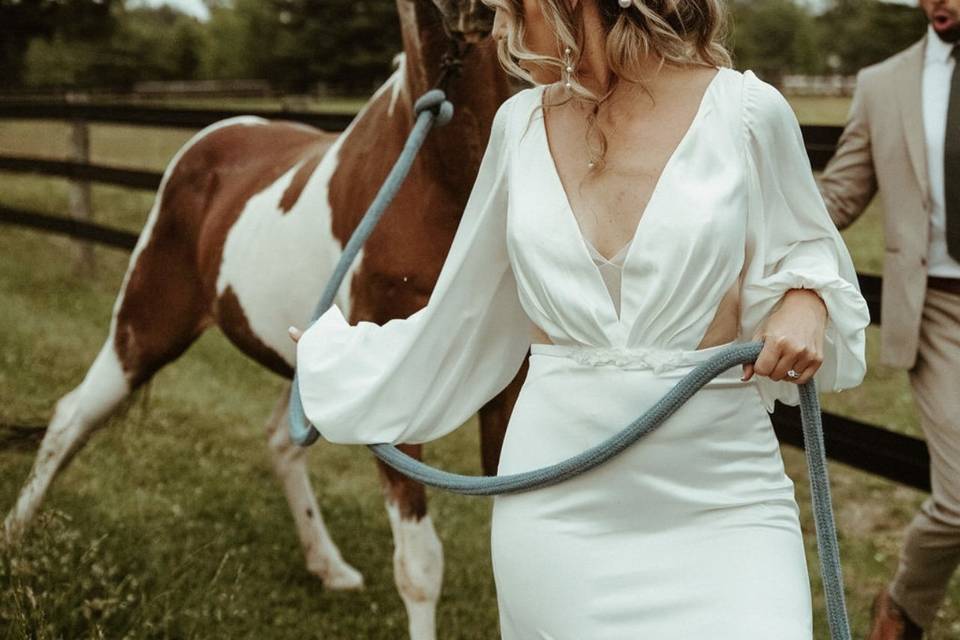 Bride and horse