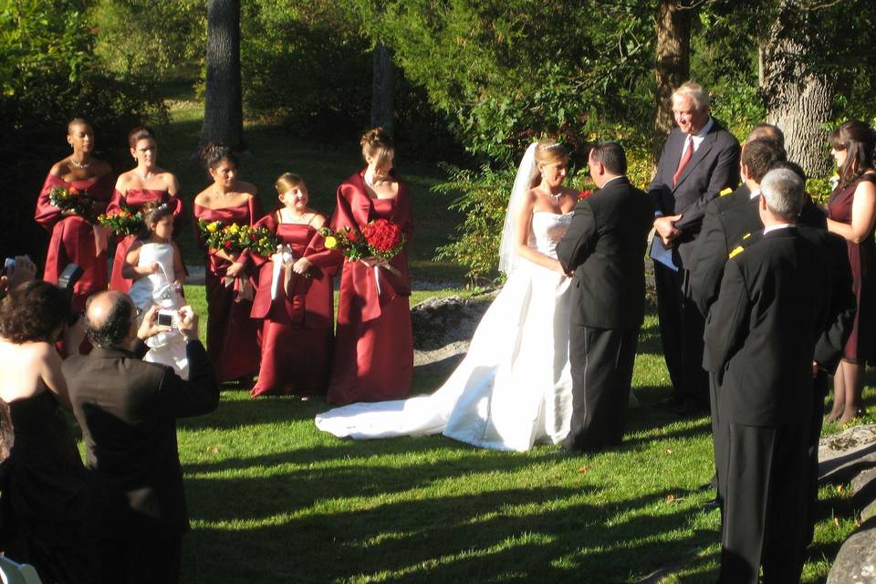 Wedding ceremony outdoors