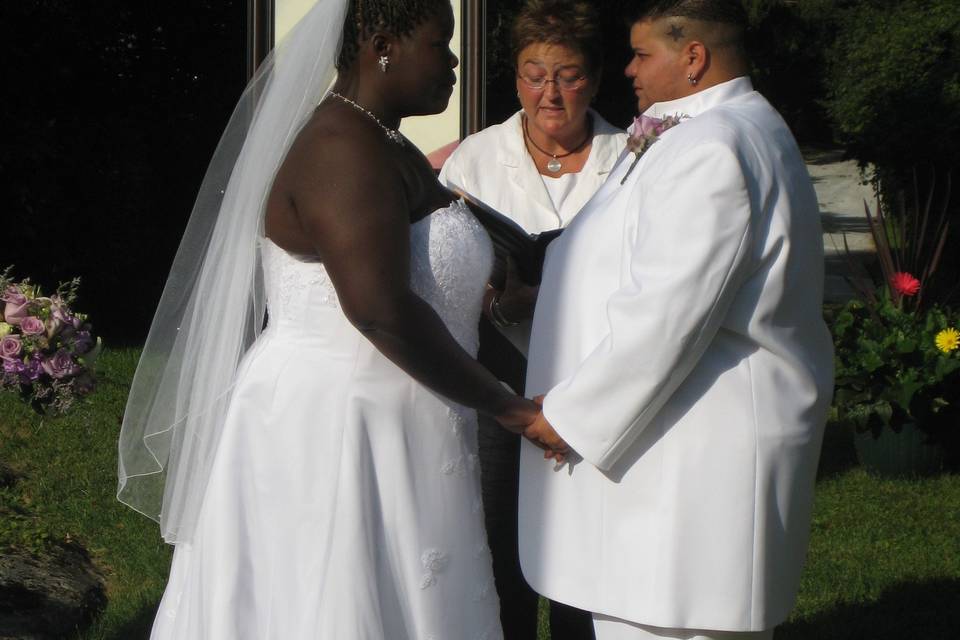 Couple with secular officiant