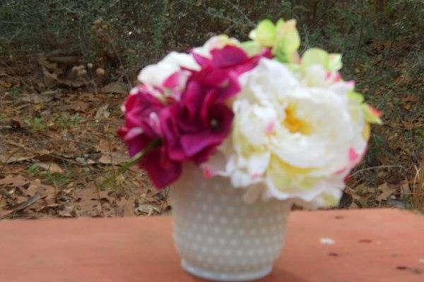 vintage milkglass centerpiece