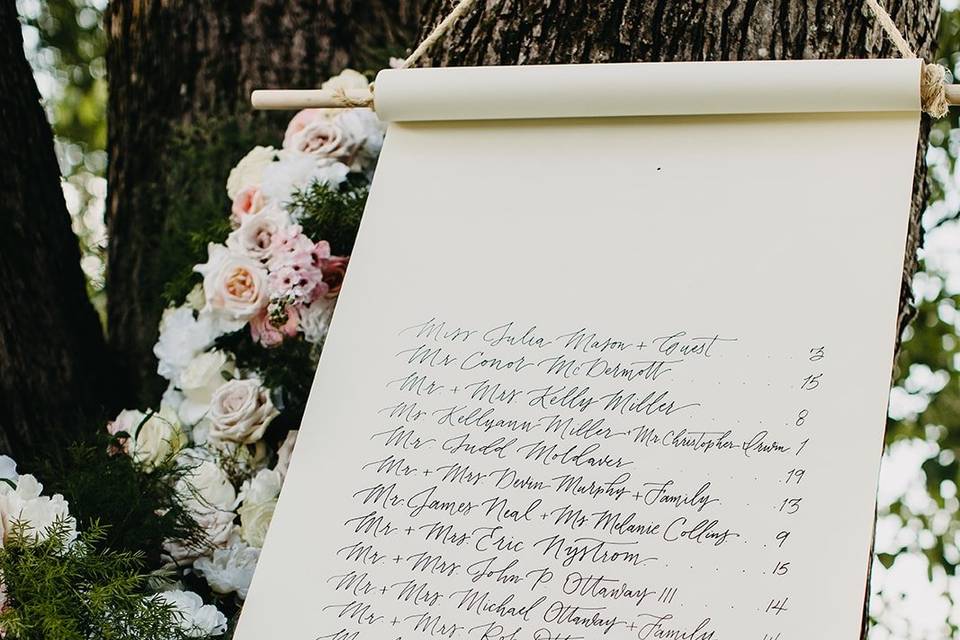 White Ink Calligraphy – Nashville's Best Custom Event Calligrapher