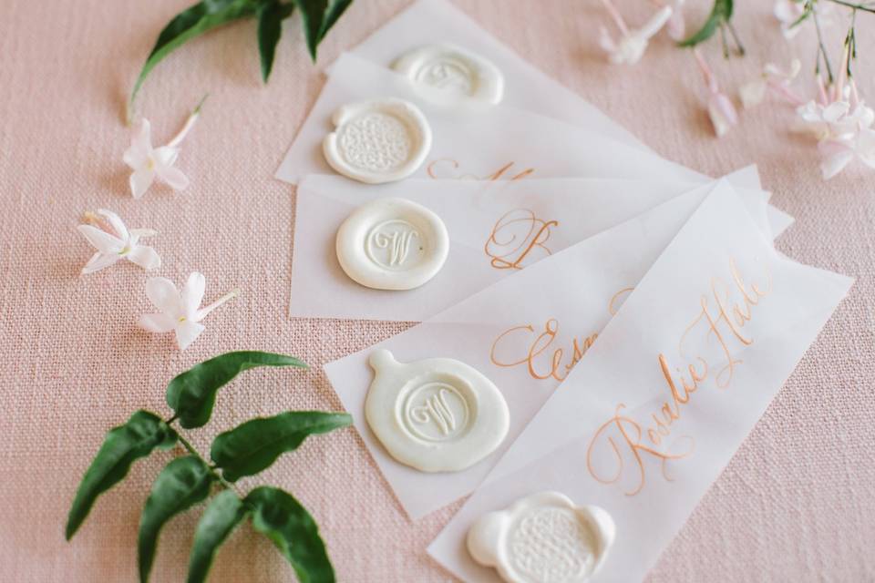 Place Cards - Vellum with Wax