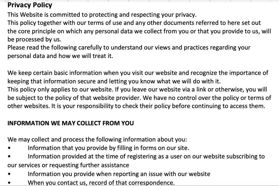 PRIVACY POLICY