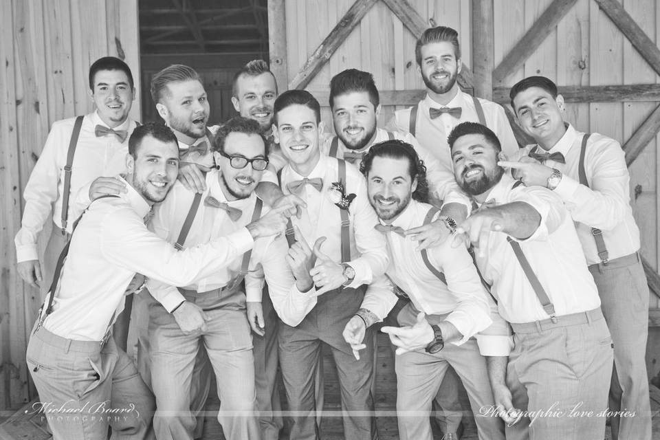 The groom with his groomsmen
