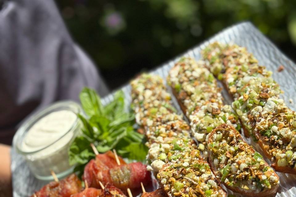 The Tots & Gorgonzola Crostini