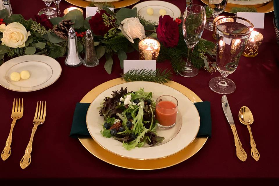 Plated Greens with Vinaigrette