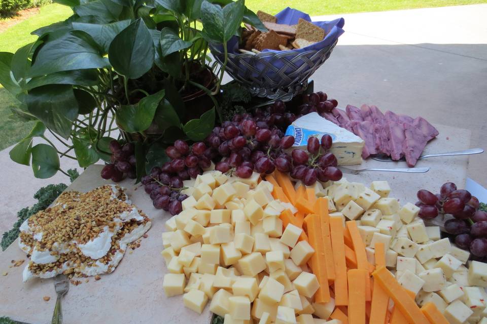 A small cheese display