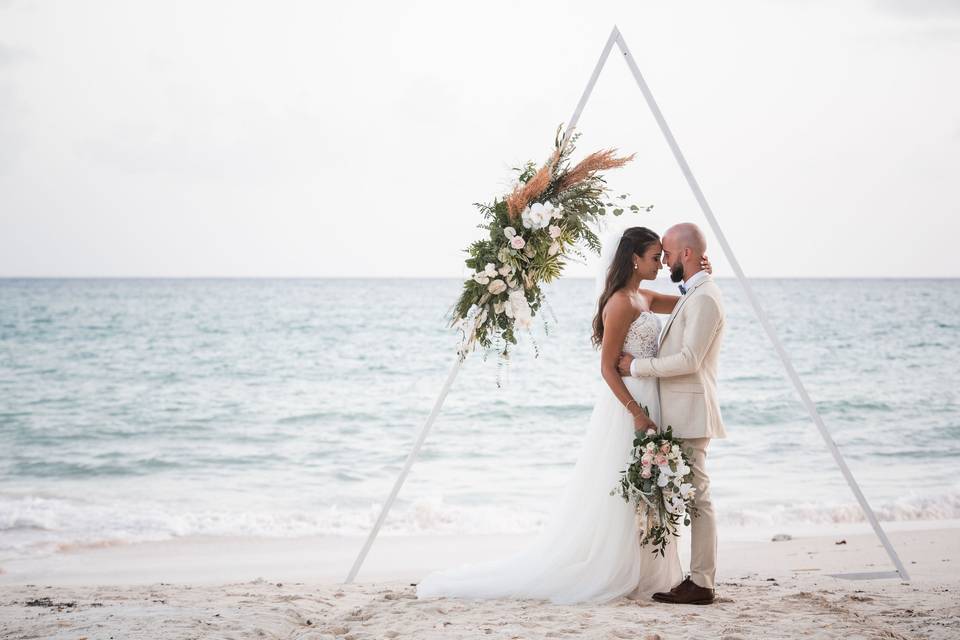 Triangle beach wedding venue