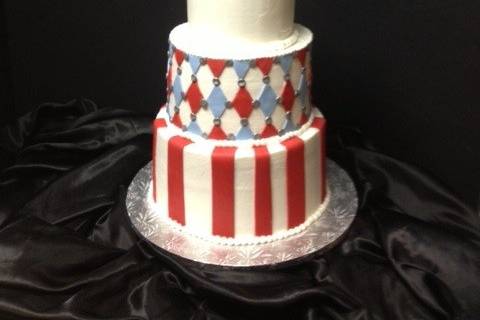 Red and white cake