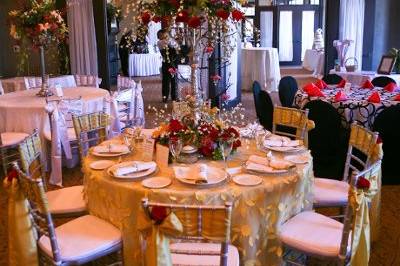 Table set up with centerpiece